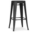 Tabouret De Bar - Design Industriel - 76cm - Nouvelle Édition- Metalix Noir