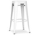 Tabouret De Bar - Design Industriel - 76cm - Nouvelle Édition- Metalix Blanc