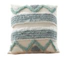 Coussin Carré En Coton Style Bohème (45x45 Cm) Housse + Remplissage - Dulary Bleu