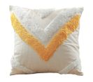 Coussin Carré En Coton Style Bohème (45x45 Cm) Housse + Remplissage - Indra Jaune