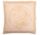 Coussin Carré Design Boho Bali En Coton Housse + Remplissage - Endora Blanc