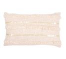 Coussin Rectangulaire Design Boho Bali En Coton Housse + Remplissage - Celestia Blanc