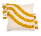 Coussin Carré Design Boho Bali En Coton Housse + Remplissage - Edwinna  Jaune