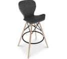 Chaise De Bar Design Scandinave Avec Pieds En Bois Naturel - Nebla  Gris