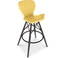 Chaise De Bar Design Scandinave Avec Pieds En Bois Sombre - Nebla  Jaune