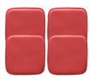 Lot De 4 Coussins Magnétiques Pour Tabouret - Simili-cuir - Metalix Rouge