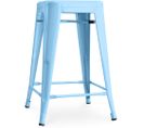 Tabouret De Bar Bistrot Metalix Design Industriel En Métal - 60 Cm - Bleu Pastel