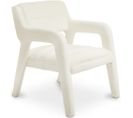 Chaise De Salle à Manger En Bouclette Fausse Fourrure Tapissée - Boucles Blanches  - Larsa Blanc