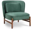 Fauteuil Rembourré En Velours Et Bois - Ebbe Vert Foncé