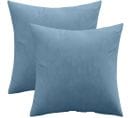 Lot De 2 Coussins En Velours - Housse Et Garnissage -  Lenay Bleu Clair