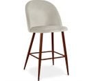 Tabouret Tapissé En Velours - Design Scandinave - Bennett Gris Clair