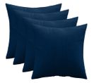 Lot De 4 Coussins En Velours - Housse Et Garnissage - Lenay Bleu Foncé