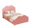 Lit Enfant 90 X 200 Cm Avec Tête De Lit Et Pied De Lit En Forme De Nuage En Rose