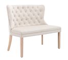 Fauteuil Velours Beige Chaise Avec Pieds En Chêne, Banc De Salon Moderne, Chaise Double