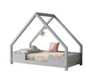 Lit Enfant Lit Cabane  80 X 160 Cm Avec Sommier  Gris