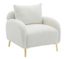 Fauteuil Teddy Avec Coussin Et Pieds En Métal Blanc