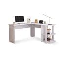 Bureau Angle 140 Cm, En L Avec 2 Étagères, Blanc