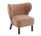 Fauteuil Fixe Velours Peluche Marron