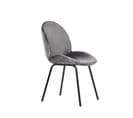 Lot De 2 Chaises Avec Pieds En Métal Et Coussins En Velours Gris