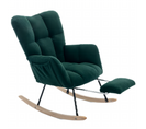 Fauteuil à Bascule Rocking Chair Fauteuil Relax Avec Repose-pieds Extractible, Vert