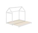 Lit Gigogne Lit Cabane 90/180 X 190 Cm Blanc