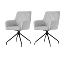 Lot De 2 Chaises Avec Pieds En Métal Et Rotation À 360° Gris