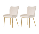 Lot De 2 Chaises Avec Pieds En Métal En Velours Beige