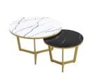 Lot De 2 Tables Basses Gigognes Rondes 50/70cm Blanc + Noir