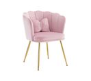 Fauteuil Fixe Avec Coussin Papillon Et Pieds En Métal Rose