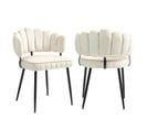 Lot De 2 Chaises Velvet Avec Accoudoirs Et Pieds En Métal Blanc