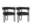 Lot De 2 Chaises Avec Accoudoirs Et Pieds En Métal Noir