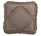 Coussin Déco "bord Floches" 45x45cm Taupe