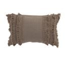 Coussin Déco "bord Floches" 30x45cm Taupe