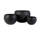 Lot De 3 Cache-pots Design "argile" 55cm Noir