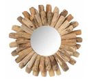 Miroir Mural Design "bois Flottant" 35cm Naturel