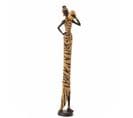 Statue Déco "africaine Zèbre" 84cm Noir et Marron