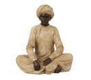 Statue Déco En Résine "indien Assis" 22cm Beige