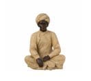 Statue Déco En Résine "indien Assis" 33cm Beige