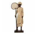 Statue Déco En Résine "indien Debout" 40cm Beige