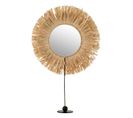 Miroir Sur Pied En Rotin Déco "raphia" 51cm Naturel