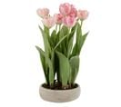 Plante Artificielle En Pot "tulipes" 46cm Rose