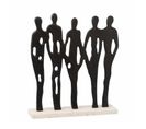 Statue Déco "5 Personnes" 41cm Noir