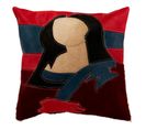 Coussin Déco En Cuir "femme" 45x45cm Rouge