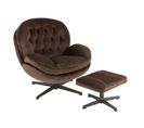 Fauteuil Relax Et Son Repose Pied Tissu Et Métal - Lounge