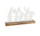 Statuette Déco "lapins En Rang" 30cm Blanc