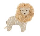 Statuette Déco En Raphia "lion" 22cm Blanc et Beige