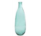 Vase Design En Verre "bouteille" 75cm Bleu Azur