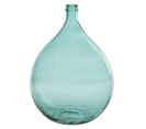 Vase Design En Verre "bouteille" 56cm Bleu Azur