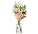 Bouquet De Fleurs Artificielles "roses" 33cm Vert et Rose