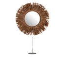 Miroir Sur Pied En Raphia "saffron" 59cm Marron